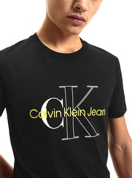 T-Shirt Calvin Klein Two Tone Monogram Preto