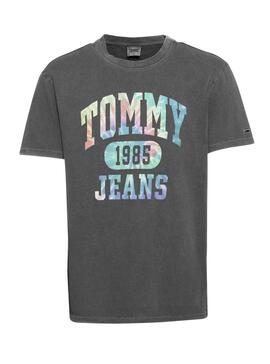 T-Shirt Tommy Jeans Tie Dye Preto para Homem