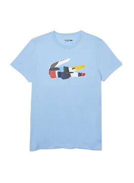 T-Shirt Lacoste TH0822 Azul claro Logo para Homem