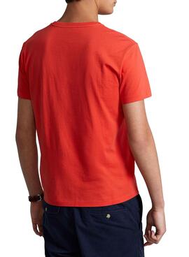 T-Shirt Polo Ralph Lauren Slim Vermelho para Homem