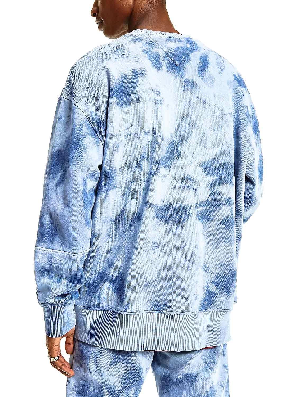 Sweat Tommy Jeans Tie Dye Detalhe Crew Homem