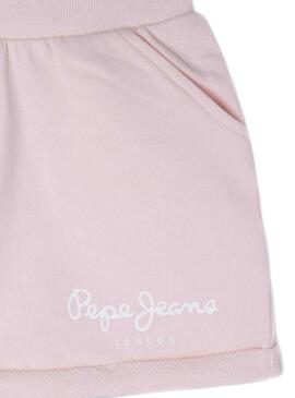 Short Pepe Jeans Rosemery Rosa para Menina