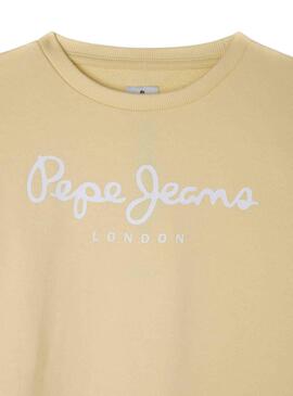 Sweat Pepe Jeans Rose Logo Amarilla para Menina