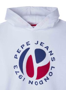 Sweat Pepe Jeans Garnet Logo Branco para Menina