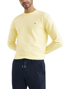 tommy hilfiger yellow moletom com capuz mens