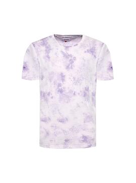T-Shirt Tommy Jeans Cloudy Wash Violeta Homem