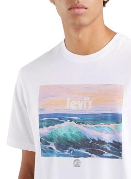 T-Shirt Levis Relaxed Wave Branco para Homem