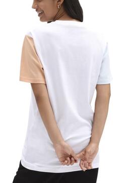 T-Shirt Vans Colorblock Peitoral Branco para Mulher