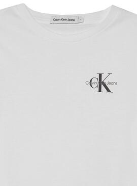 T-Shirt baú Calvin Klein Monogram Branco Menino