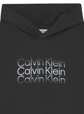 Sweat Calvin Klein Inst Cut Off Logo Preto Menino