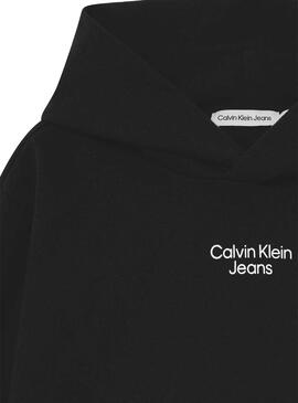 Sweat Calvin Klein Stacket Logo Preto para Menino