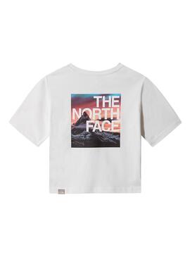 T-Shirt The North Face Graphic Crop Branco Menina