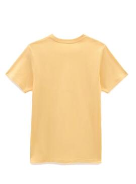T-Shirt Vans Left Chest Logo Amarilla para Mulher