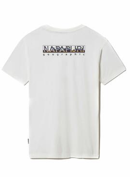 T-Shirt Napapijri Sella Branco para Homem