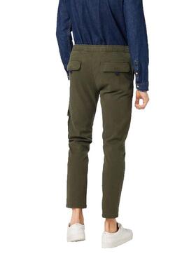 Pantalon Tommy Jeans Dobby Cargo Verde para Homem