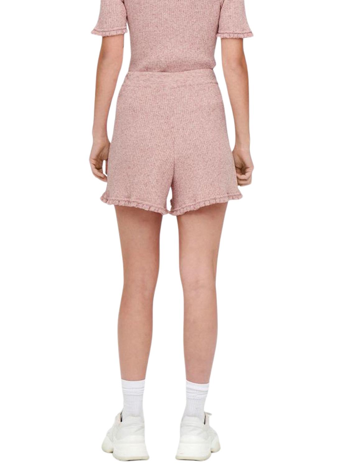 Short Only Lina Ruffle Rosa para Mulher