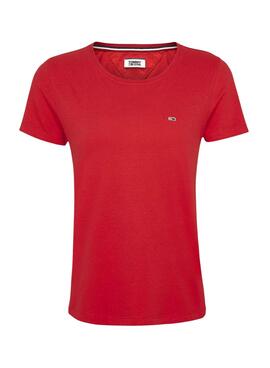 T-Shirt Tommy Jeans Soft Vermelho para Mulher