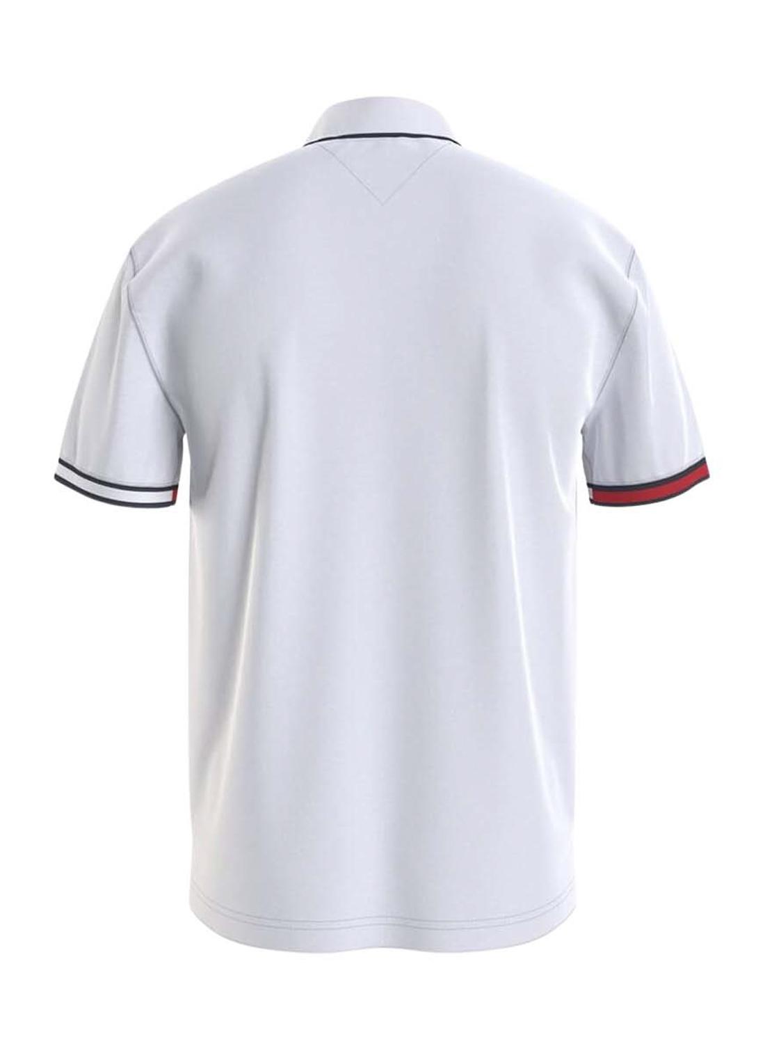 Polo Tommy Jeans Regular Flag Branco para Homem