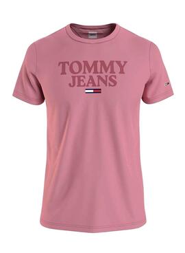 T-Shirt Tommy Jeans Tonal Entry Grap Rosa Homem