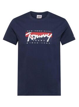 T-Shirt Tommy Jeans Essencial Azul Marinho Para Homem