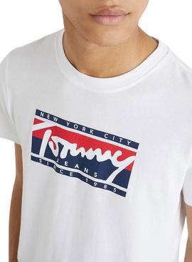 T-Shirt Tommy Jeans Essencial Branco para Homem