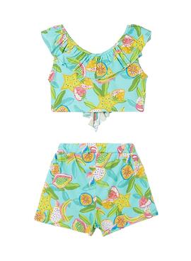 Set Mayoral Short Estampagem De Várias Frutas Menina