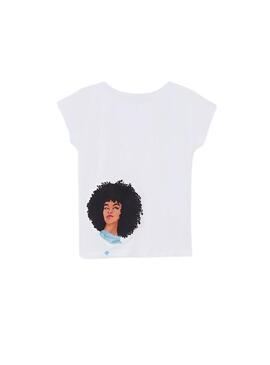 T-Shirt Mayoral Face Branco Para Menina