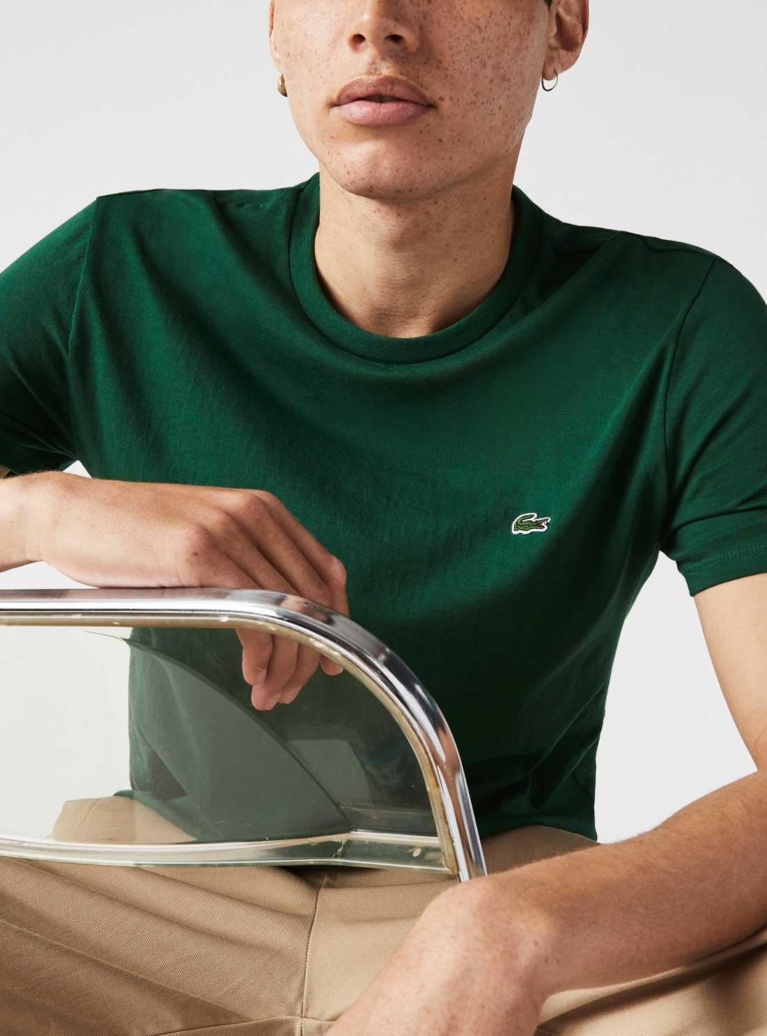 T-Shirt Lacoste Pima Verde Para Homem