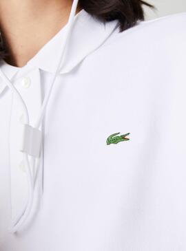 Polo Lacoste Regular Fit Branco Para Mulher