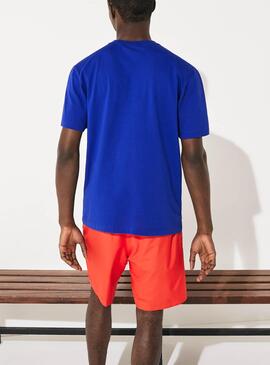 T-Shirt Lacoste Sport Azul Regular para Homem