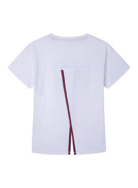 T-Shirt Pepe Jeans Hallow Logo Branco Para Menina