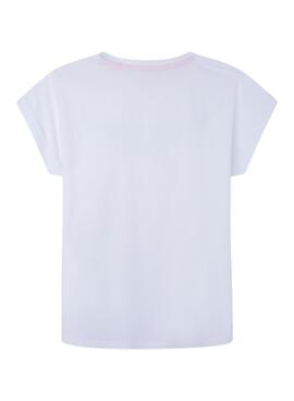 T-Shirt Pepe Jeans Azevinho Branco Para Menina