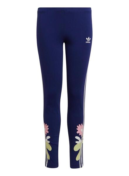 Leggins Adidas Pink Flower Azul Marinho Para Menina
