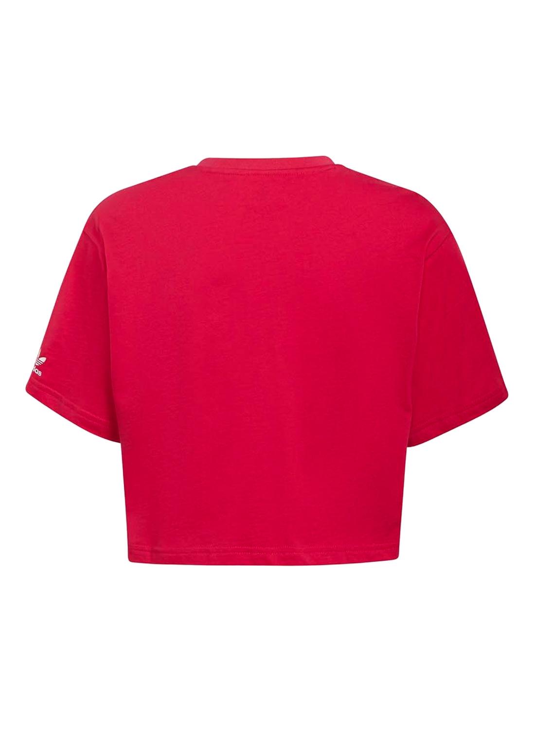 T-Shirt Adidas Cropped Anel Trifólio Rosa Menina