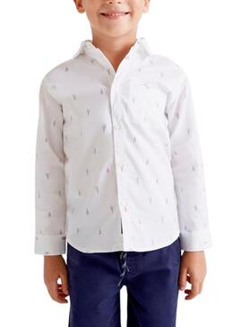Camisa Mayoral Impresso Raquetes Branco Para Menino