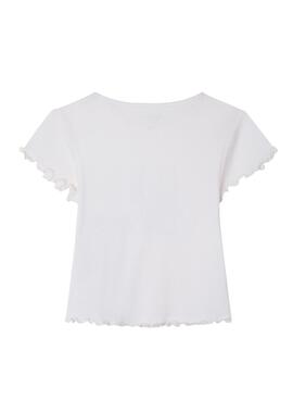 T-Shirt Pepe Jeans Irun Logo Branco Para Menina