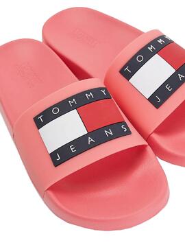 Flip Flops Tommy Jeans Flag Rosa Para Mulher