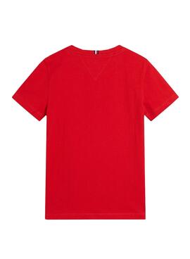 T-Shirt Tommy Hilfiger Logo Vermelho Para Menino