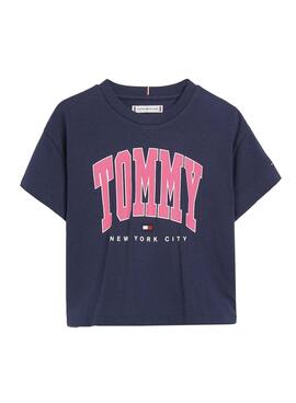 T-Shirt Tommy Hilfiger Bold Varsity Azul Marinho Menina