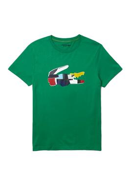 T-Shirt Lacoste TH0822 Verde Para Homem