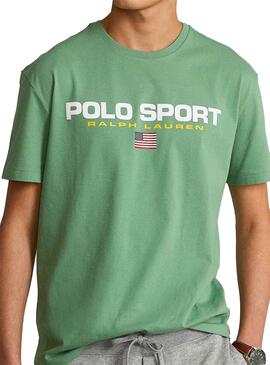 T-Shirt Polo Ralph Lauren Sport Verde Homem