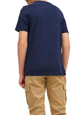T-Shirt Jack & Jones Forma Astal Azul Marinho Menino