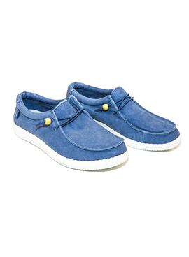 Sapatos Walk In Pitas 150 Wallabi Azul Para Homem