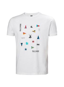 T-Shirt Helly Hansen Shoreline Branco para Homem