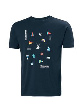 T-Shirt Helly Hansen Shoreline Azul Marinho Para Homem