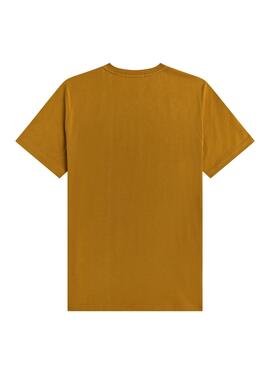 T-Shirt Fred Perry bordado Mostarda Para Homem