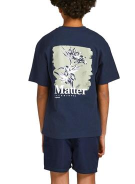 T-Shirt Jack & Jones Flows Azul Marinho Para Menino
