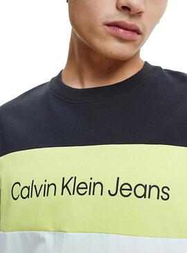 T-Shirt Calvin Klein Colorblock Para Homem
