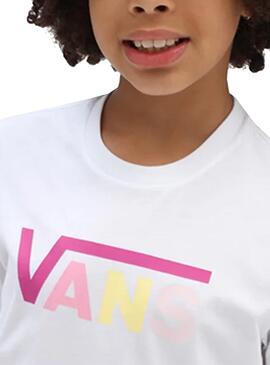 T-Shirt Vans Flying Crew Letras Branco Para Menina