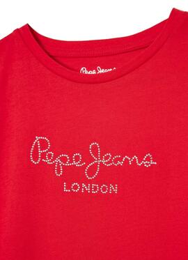 T-Shirt Pepe Jeans Nuria Vermelho Para Menina